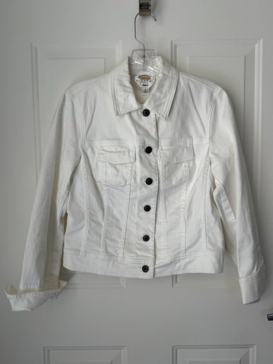 Talbots Jackets & Blazers - Talbots Petite White Jean Jacket with French Cuffs